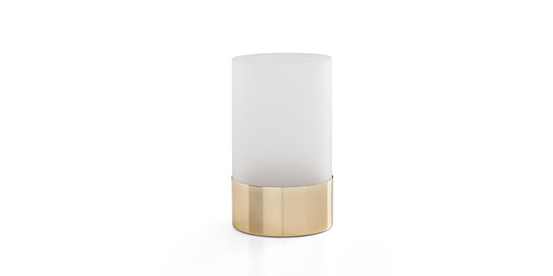 Likya Home-08 Matte Gold Medium Vase With Frosted Glass